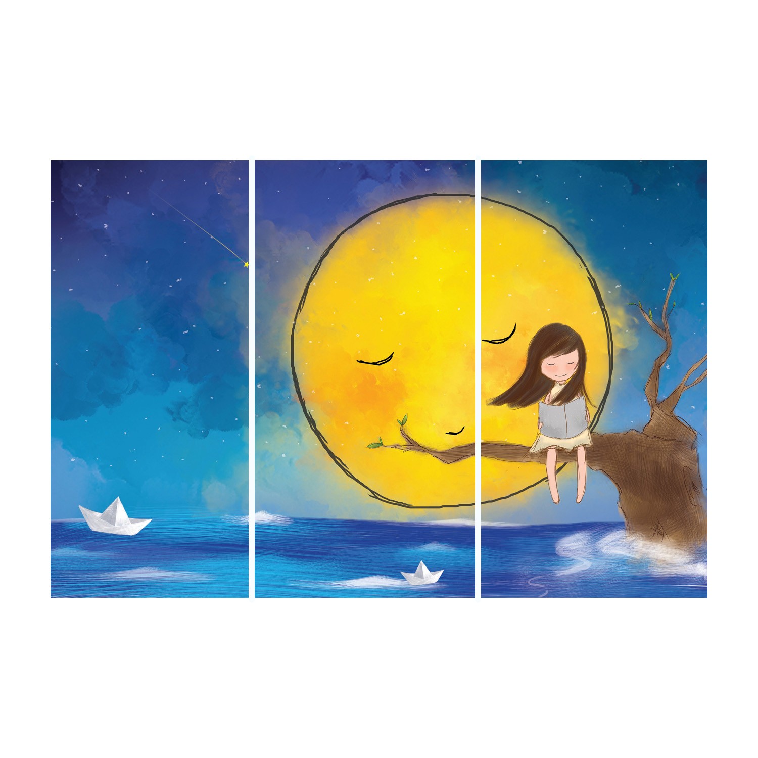 Moon Tree Custom Wall Graphic Mural (Medium)