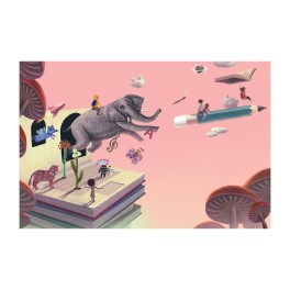 Pink Elephant Custom Wall Graphic Mural